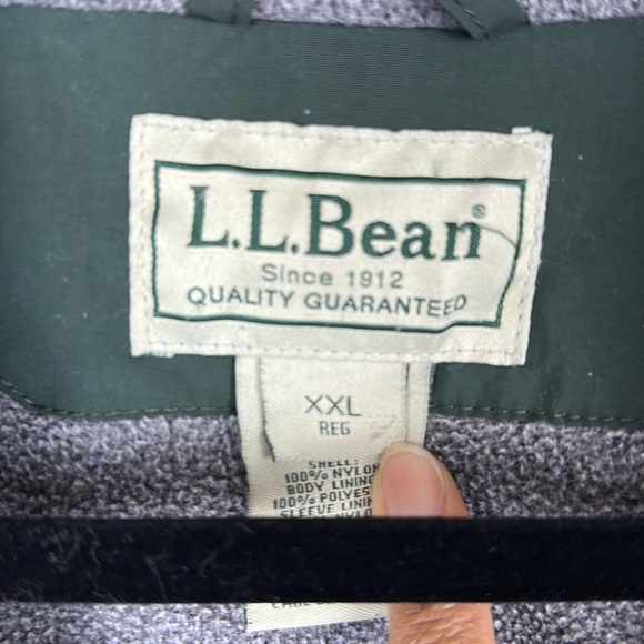 LL Bean Full Zip Fleece Lined Jacket XXL Green - Picture 5 of 12